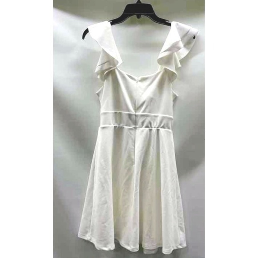 NWT Altar'd State White Ruffle Sleeve Twist Front Fit&Flare Skater Dress size M‎ - Picture 4 of 6